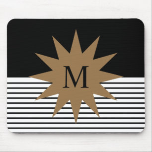 Tapis De Souris Blocage noir blanc et soleil Brown