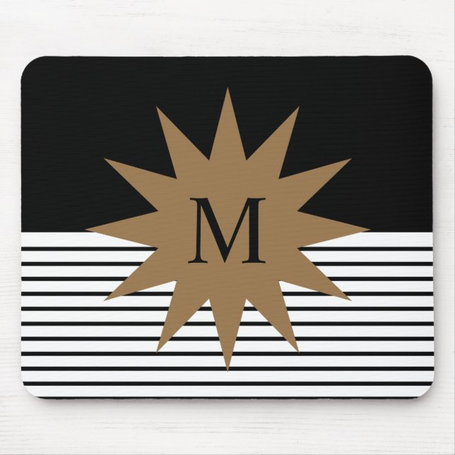 Tapis De Souris Blocage noir blanc et soleil Brown (Devant)