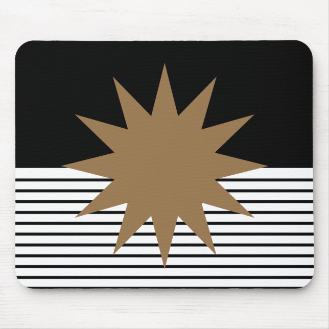 Tapis De Souris Blocage noir blanc et soleil Brown (Devant)