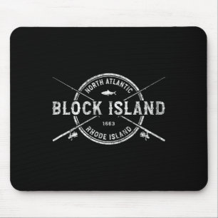 Tapis De Souris Block Island Ri Voies De Pêche Croisées Vintages