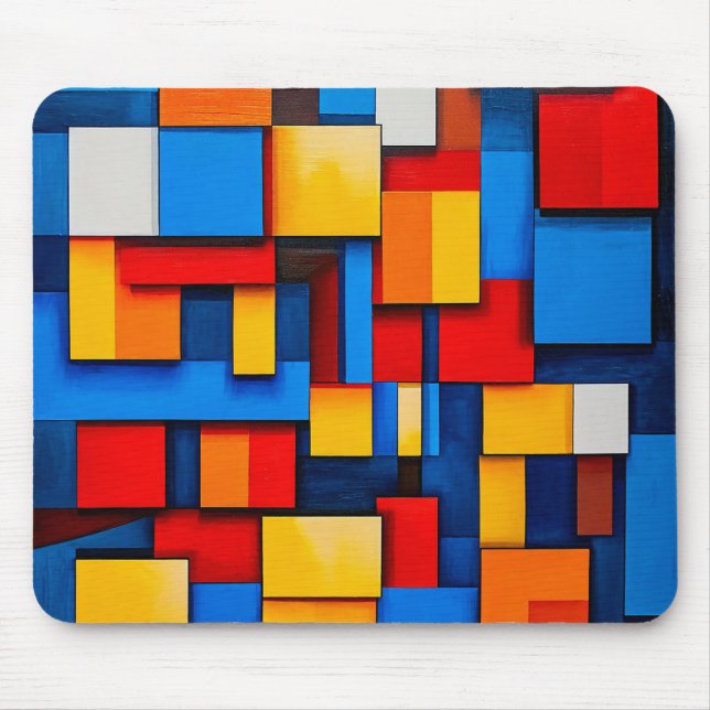 Tapis De Souris Blocs abstraits colorés (Devant)