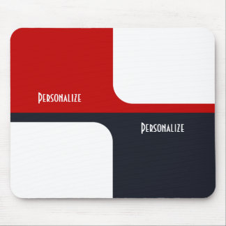 Tapis De Souris Blocs de couleurs graphiques à la mode rouge blanc