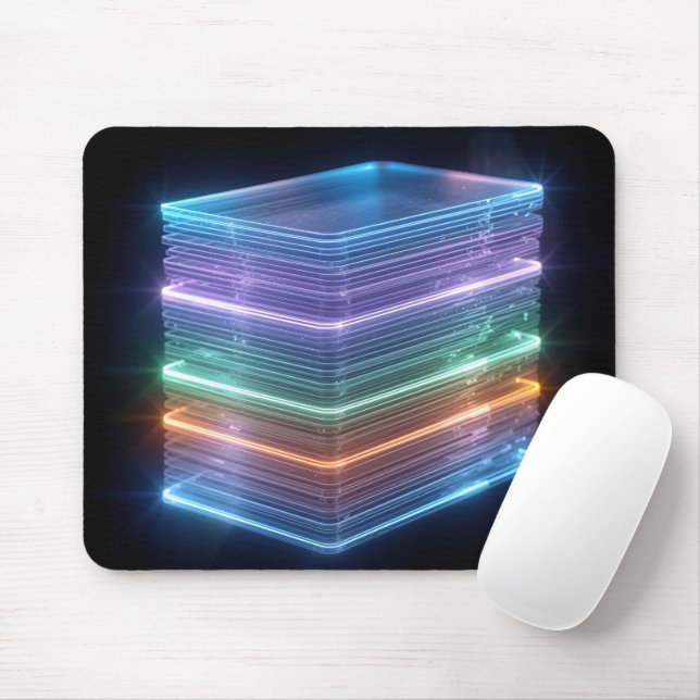 Tapis De Souris Blocs Neon Empilés avec Angles (Avec souris)