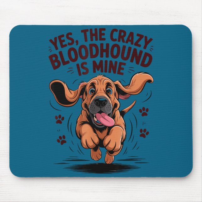 Tapis De Souris Bloodhound Breed Cute Pet Dog Lover Cartoon Funny  (Devant)
