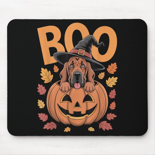 Tapis De Souris Bloodhound Costume On Pumpkin Halloween Bloodhound (Devant)