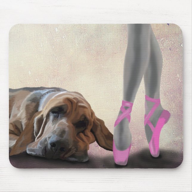 Tapis De Souris Bloodhound Et Danseur De Ballet (Devant)