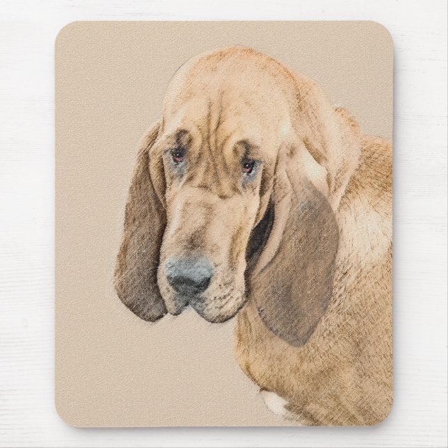 Tapis De Souris Bloodhound Peinture - Joli chien d'origine art (Devant)