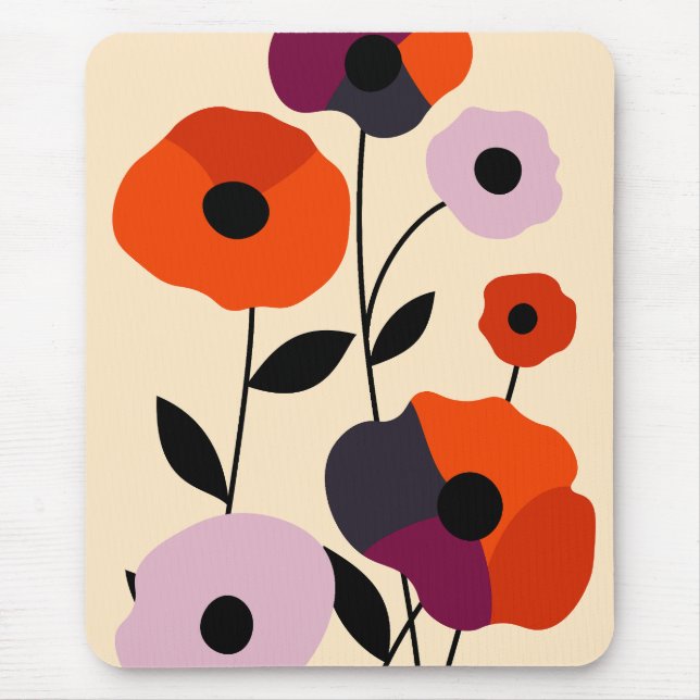 Tapis De Souris Bloom minimal du pavot (Devant)