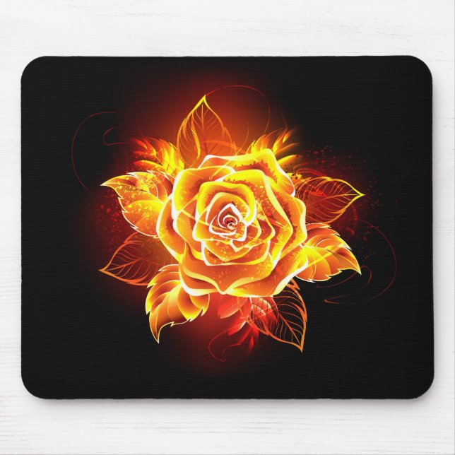 Tapis De Souris Blooming Fire Rose (Devant)