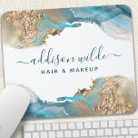 Tapis De Souris Blue And Gold Modern Art Liquid Watercolor Ink<br><div class="desc">Blue And Gold Modern Art Liquid Watercolor Ink Mouse Pad. Perfect for makeup artists,  hair stylists,  cosmetologists,  and more!</div>