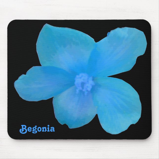 Tapis De Souris Blue Begonia Mousepad personnalisable (Devant)