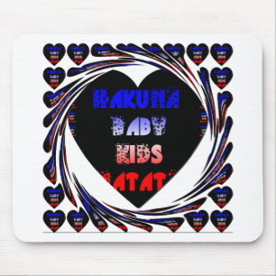 Tapis De Souris Blue Black Hakuna Matata Bébé Enfants Design.png