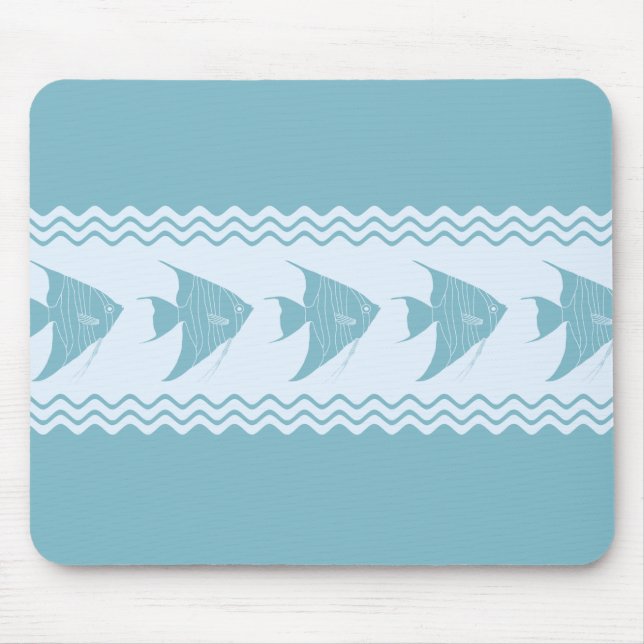 Tapis De Souris Blue Coastal Angelfish Stripes (Devant)