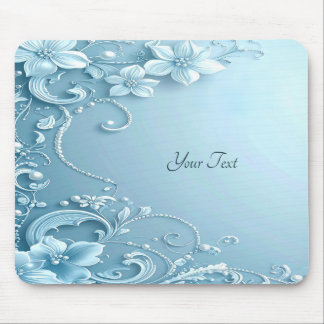 Tapis De Souris Blue Decorative Floral Mousepad