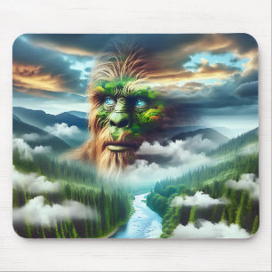 Tapis De Souris Blue Eyed Bigfoot dans les montagnes