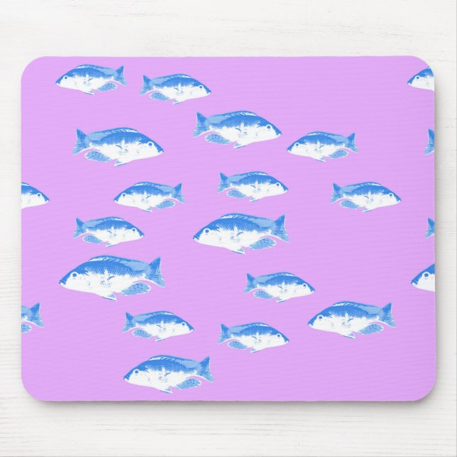 Tapis De Souris Blue fish on lilac (Devant)