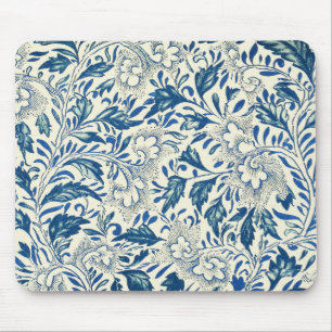 Tapis De Souris Blue Floral Pattern Antique Asian Design