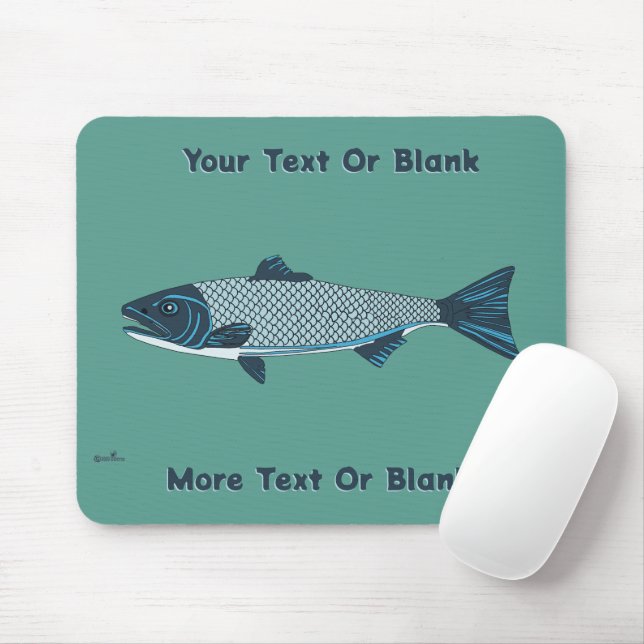Tapis De Souris Blue Folk Art Trout/Saumon (Avec souris)