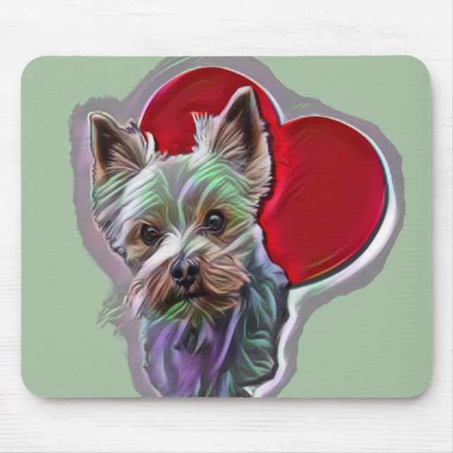 Tapis De Souris Blue Gold Yorkshire Terrier (Devant)