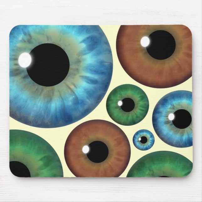 Tapis De Souris Blue Green Brown Iris Eyeballs personnalisé Mousep (Devant)
