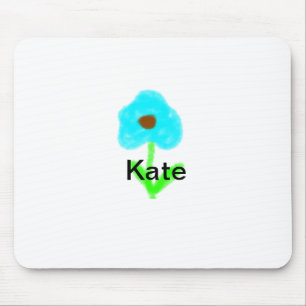 Tapis De Souris Blue green watercolor add your name text custom t