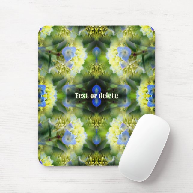 Tapis De Souris Blue Hydrangea Fleur Abstrait Personnalisé (Avec souris)