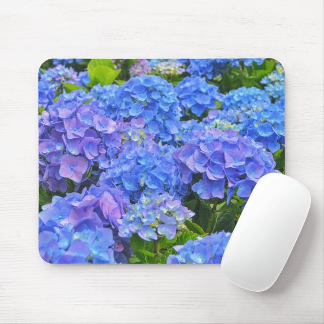 Tapis De Souris Blue Hydrangea Garden Fleurs Floral Souris Pad (Avec souris)