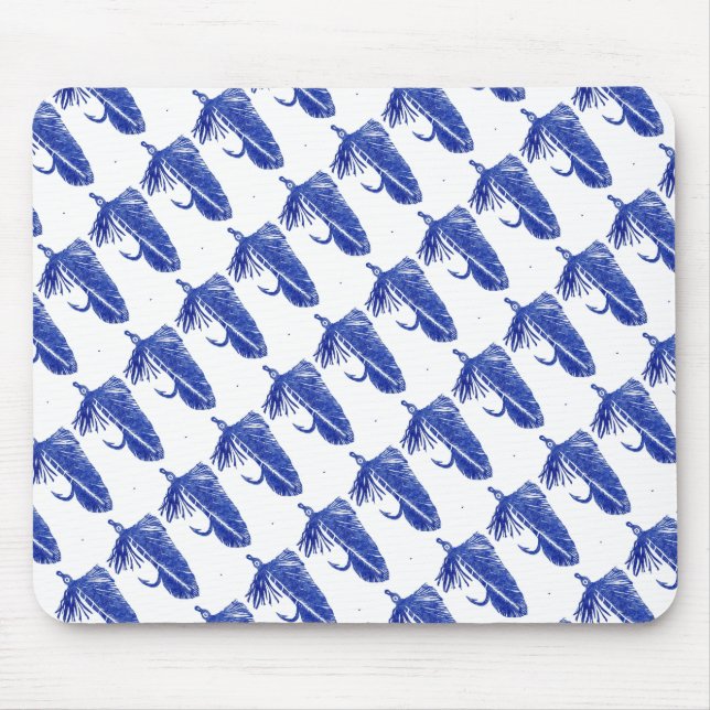 Tapis De Souris "Blue Matuka - Carrelé" Truite classique Mousepad (Devant)