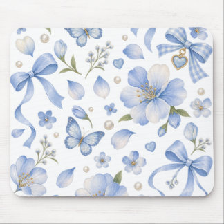 Tapis De Souris Blue Meadow Bows & Blooms