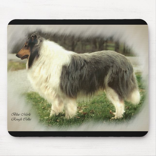 Tapis De Souris Blue Merle Rough Collie Art Cadeaux (Devant)