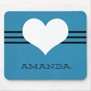 Tapis De Souris Blue Modern Heart Mousepad