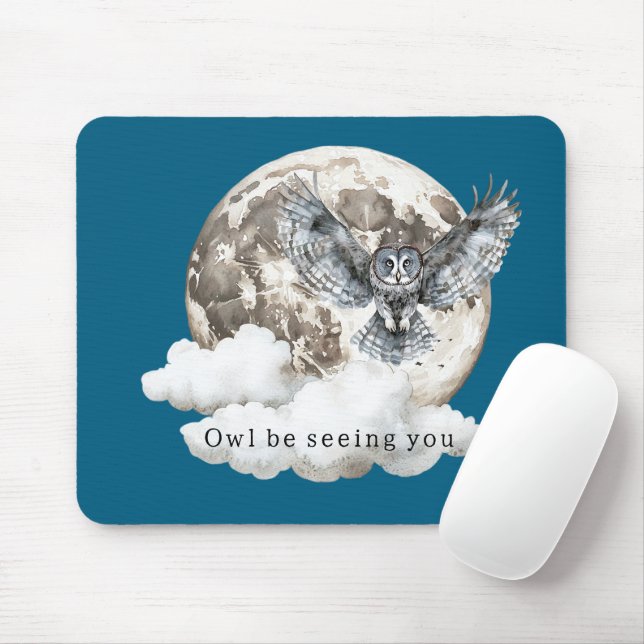 Tapis De Souris Blue Moon Owl Be Seeing You (Avec souris)
