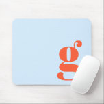 Tapis De Souris Blue Orange Minimal Retro Monogram Initial Custom<br><div class="desc">Minimalist Retro Monogram Initial Custom Mouse Pad in Blue and Orange</div>
