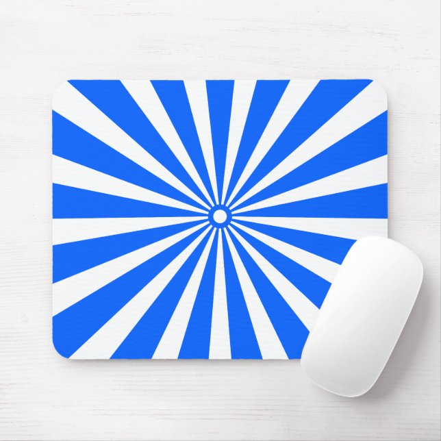 Tapis De Souris Blue Radiant Burst Mouse Pad – Modern Geometric En (Avec souris)