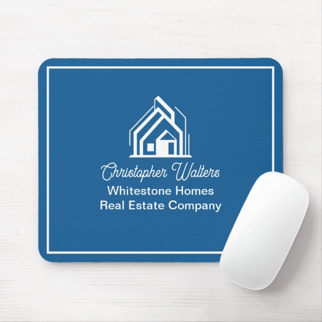 Tapis De Souris Blue Real Estate Company Personalized Realtor (Avec souris)
