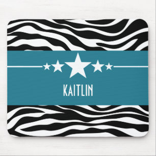 Tapis De Souris Blue Sassy Star Zebra Mousepad