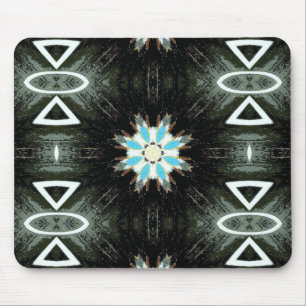 Tapis De Souris blue star-burst geometric