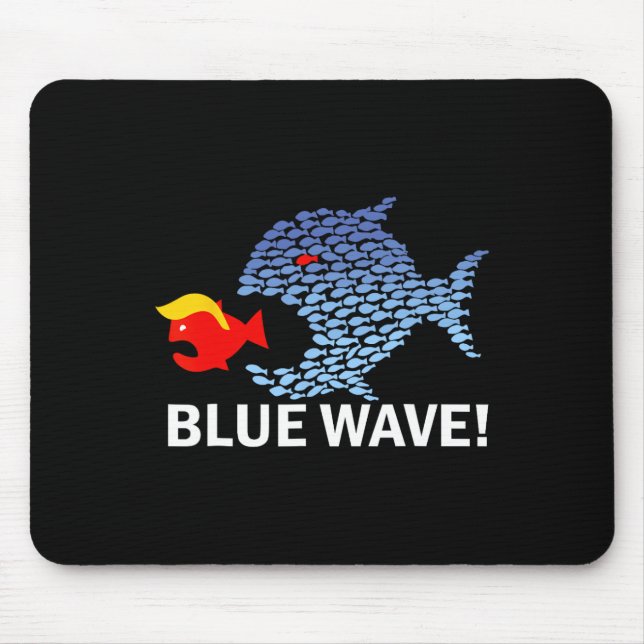 Tapis De Souris Blue Wave 2024 Funny Big Fish Eat Little Fish Trum (Devant)