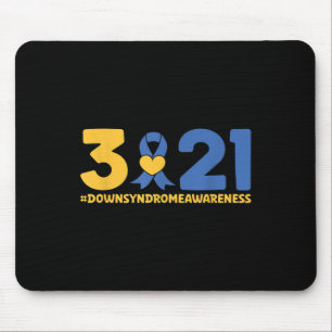 Tapis De Souris Blue Yellow Heart 21 World Down Syndrome Sensibili