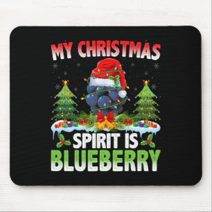 Tapis De Souris Blueberry Portant Le Chapeau Du Père Noël - L'Espr