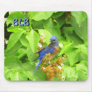 Tapis De Souris Bluebird sur Lilac Couvrez vos initiales