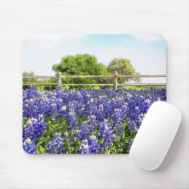 Tapis De Souris Bluebonnets du Texas par Country Fence Art (Avec souris)