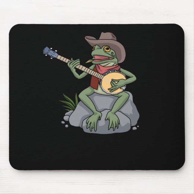 Tapis De Souris Bluegrass Banjo Frog Pays Musique Cadeau Banjo (Devant)