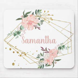 Tapis De Souris Blush and Gold Personalized