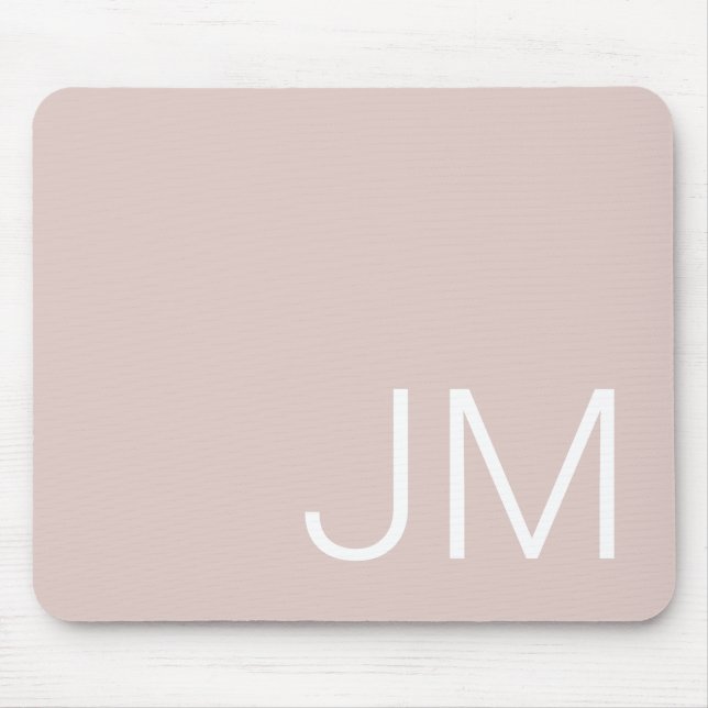 Tapis De Souris Blush Rose Chic Initiales Monogrammées de Grande T (Devant)
