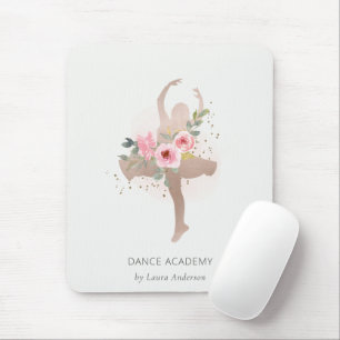 Tapis De Souris Blush Rose Gold Floral Girl Dancer Academy