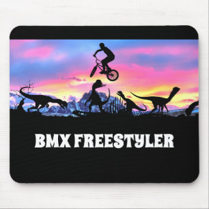 Tapis De Souris BMX Freestyler with Dinosaurs    