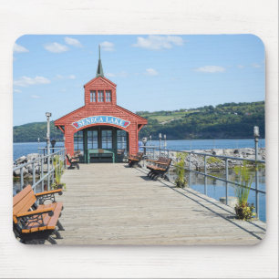 Tapis De Souris Boathouse rouge sur le lac Seneca