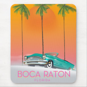 Tapis De Souris Boca Raton Florida affiche de voyage.