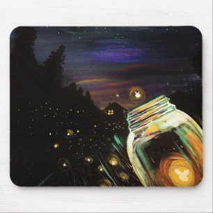 Tapis De Souris Bocal de lucioles Maisonnette Clair de Lune Enchan